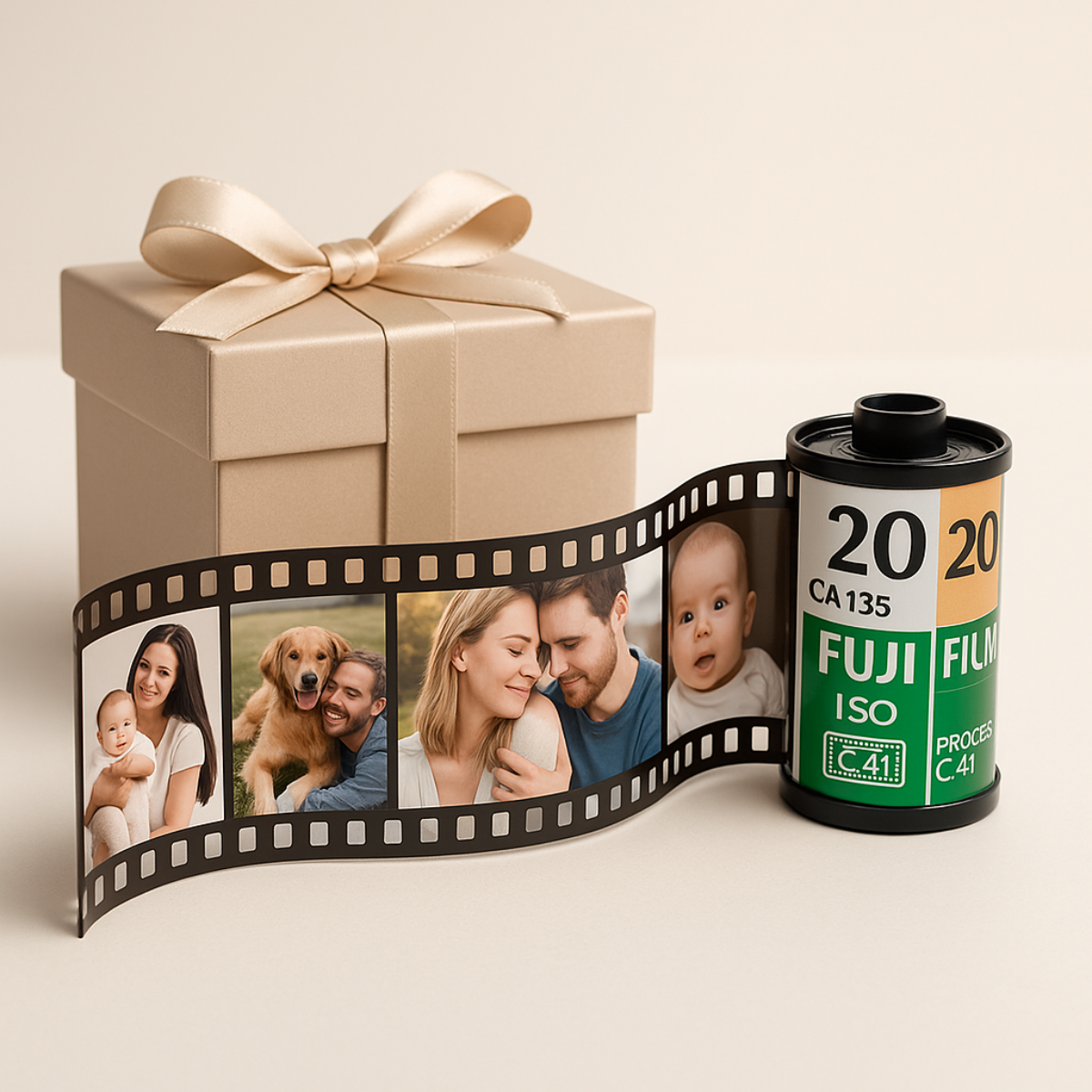 Llavero Rollo de Película con Fotos y Código Escaneable