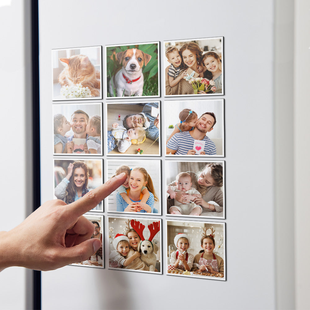Imanes Personalizados con Fotos (Set de 12) para Refrigerador