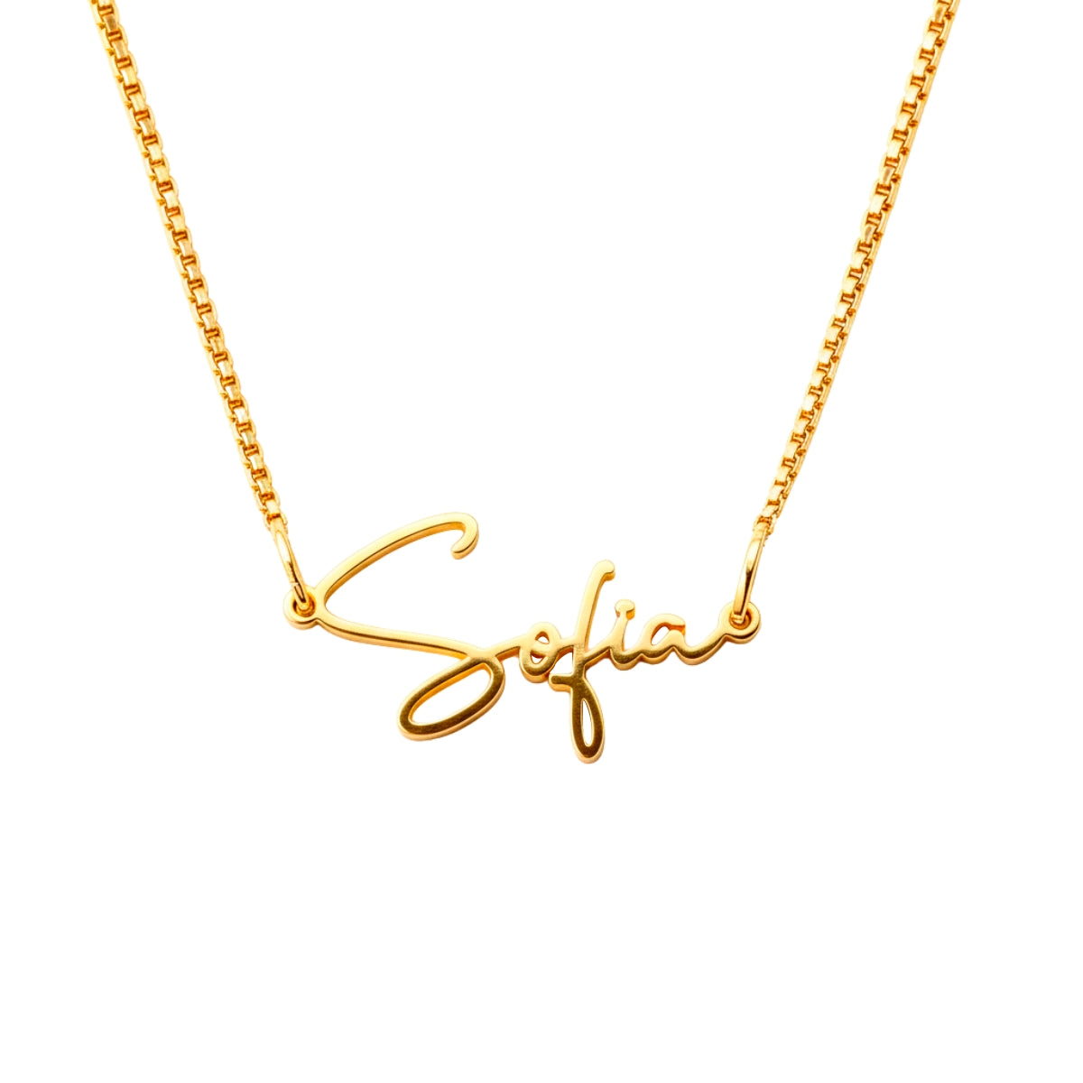 Collar Personalizado con Nombre Plata S925 y Cadena Tipo Box