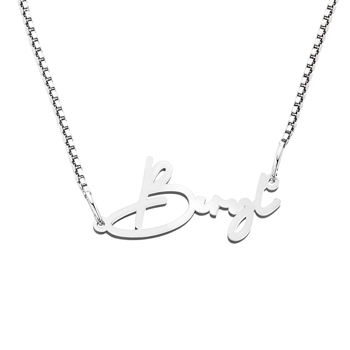 Collar Personalizado con Nombre Plata S925 y Cadena Tipo Box