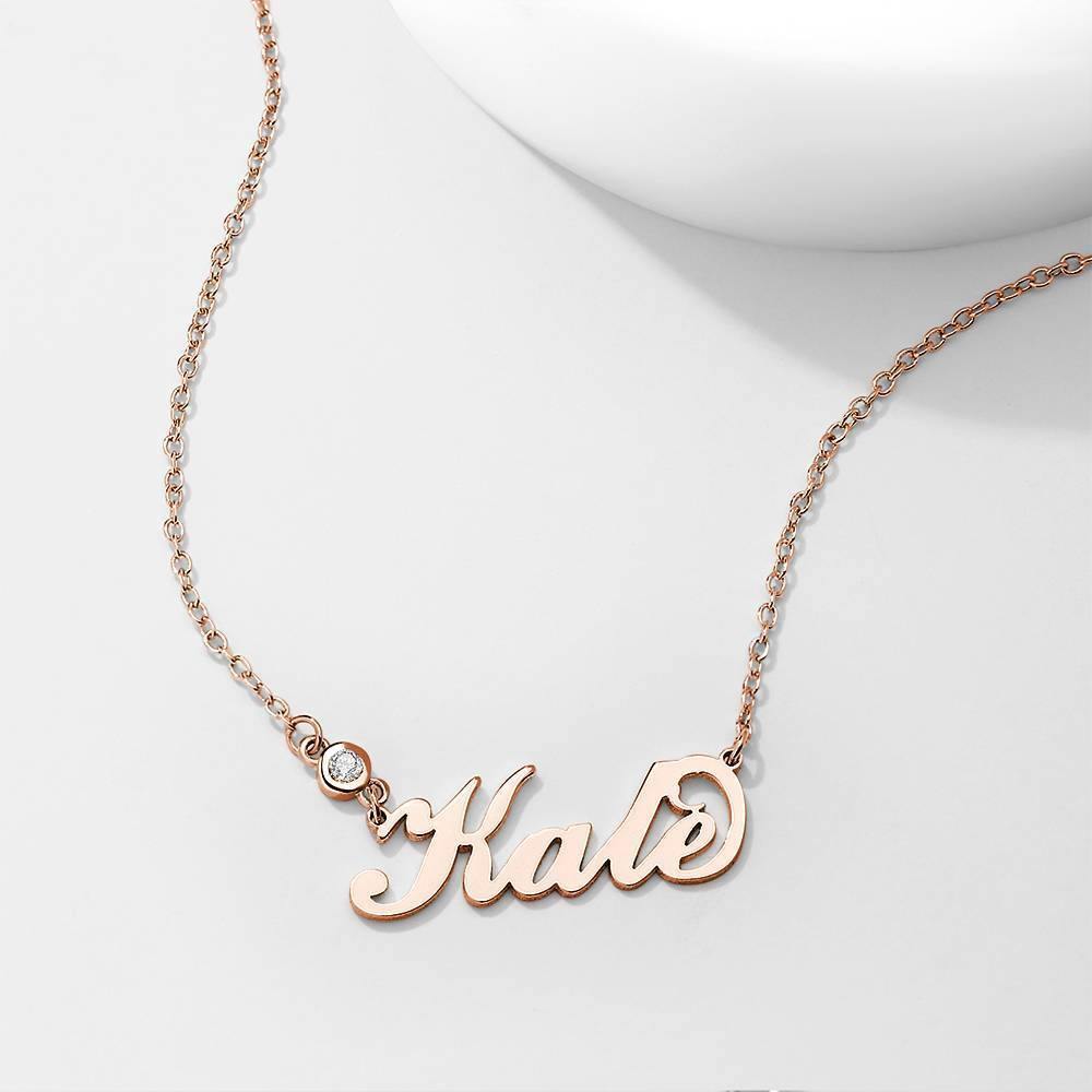 Collar Personalizado con Nombre y Piedra de Nacimiento