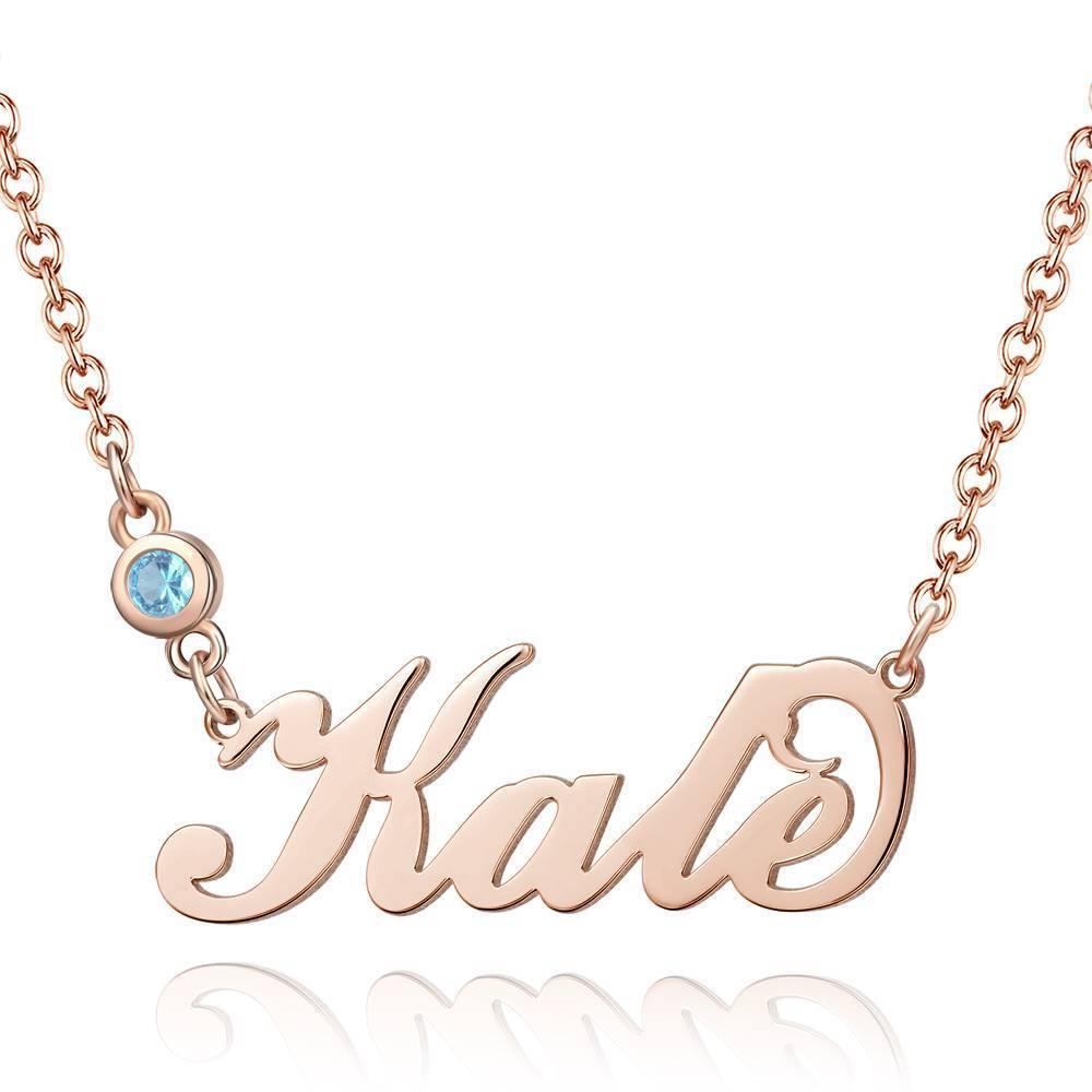 Collar Personalizado con Nombre y Piedra de Nacimiento