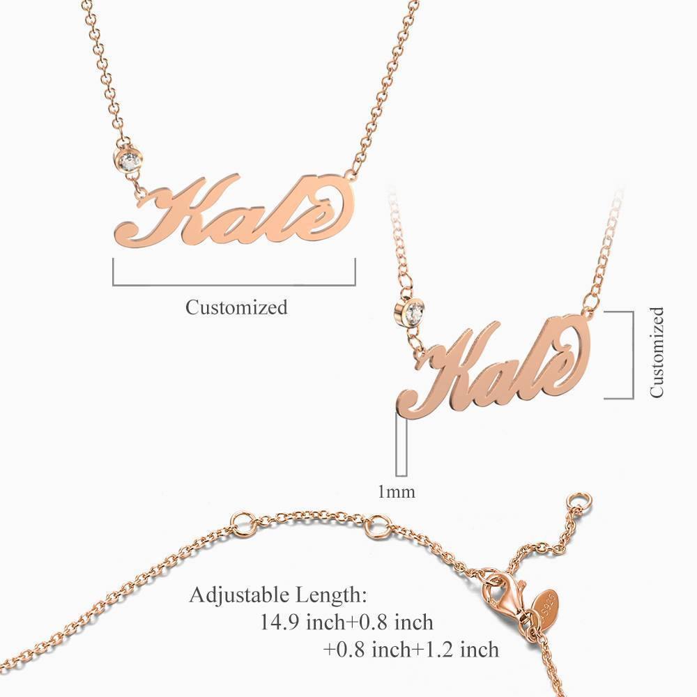 Collar Personalizado con Nombre y Piedra de Nacimiento