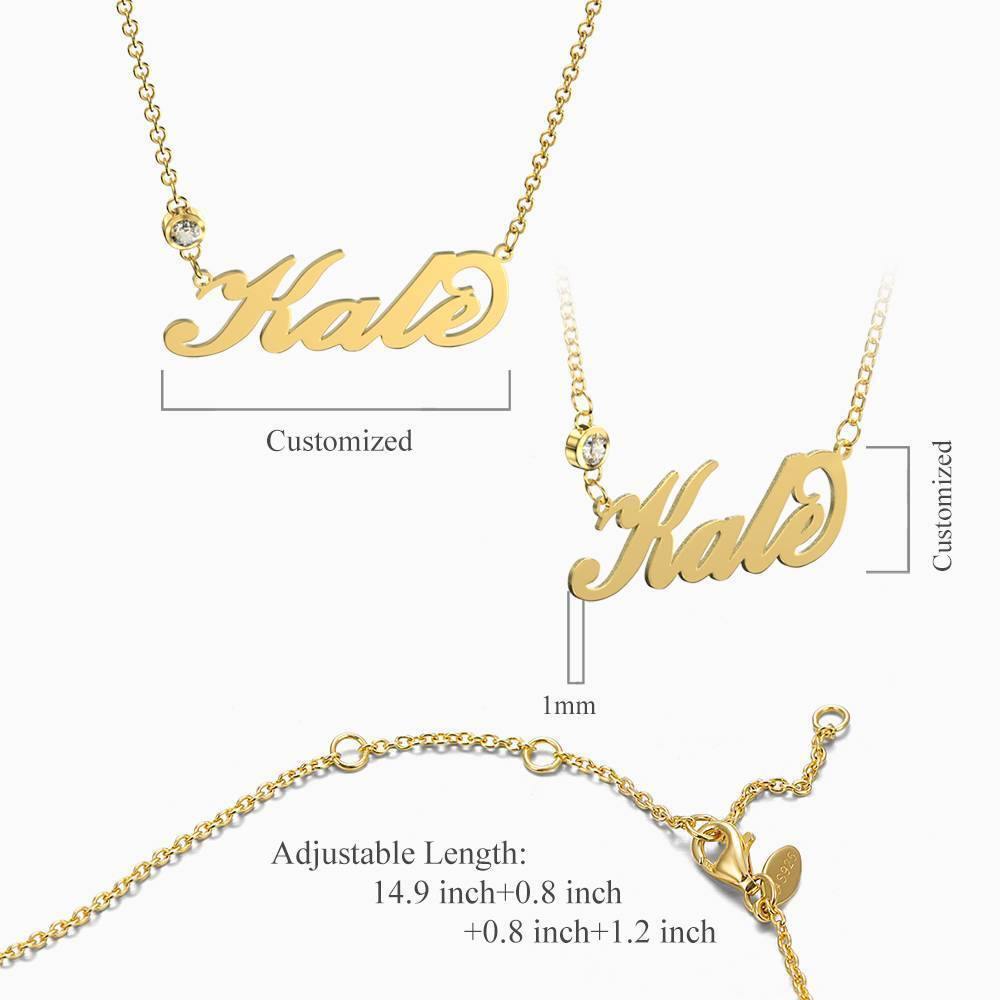 Collar Personalizado con Nombre y Piedra de Nacimiento