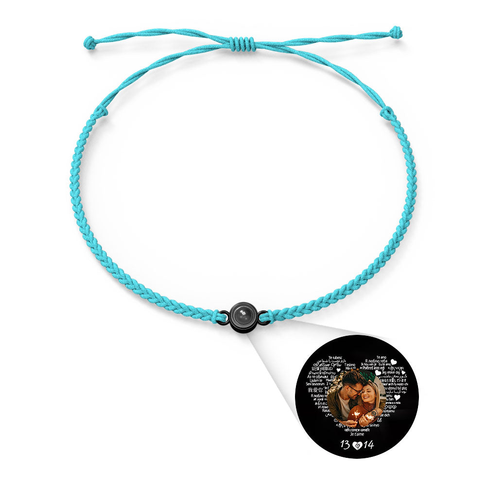 Pulsera de Proyección de Foto Personalizada — “Te Amo” en 100 Idiomas