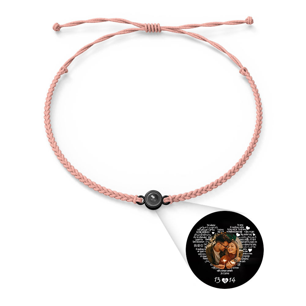 Pulsera de Proyección de Foto Personalizada — “Te Amo” en 100 Idiomas