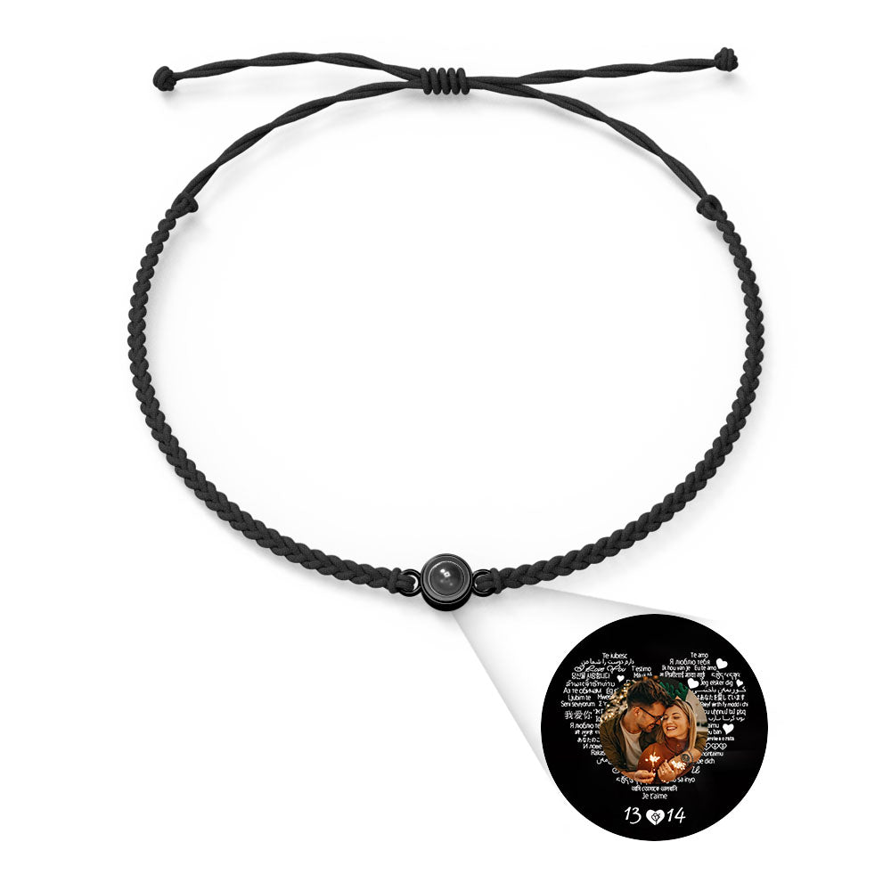 Pulsera de Proyección de Foto Personalizada — “Te Amo” en 100 Idiomas