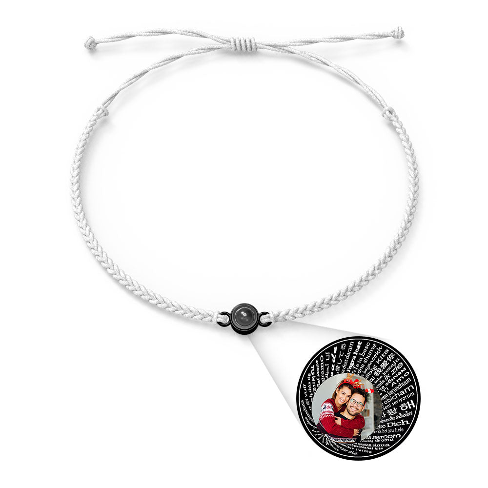 Pulsera de Proyección de Foto Personalizada — “Te Amo” en 100 Idiomas