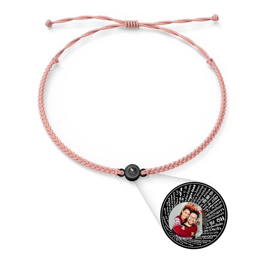 Pulsera de Proyección de Foto Personalizada — “Te Amo” en 100 Idiomas