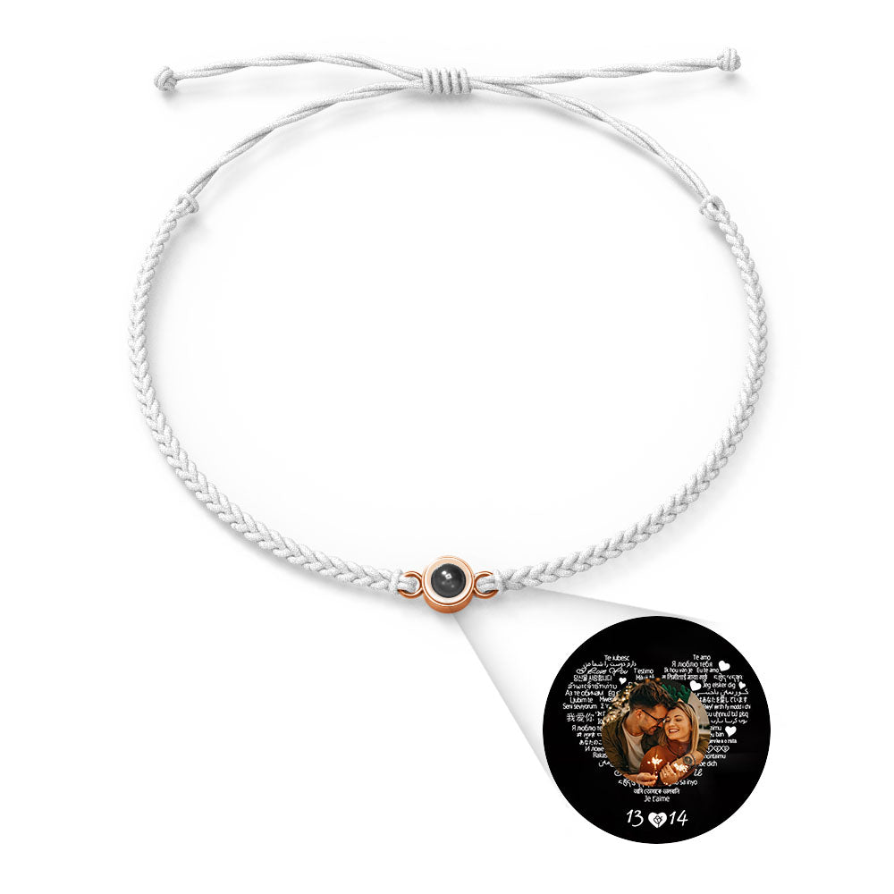 Pulsera de Proyección de Foto Personalizada — “Te Amo” en 100 Idiomas
