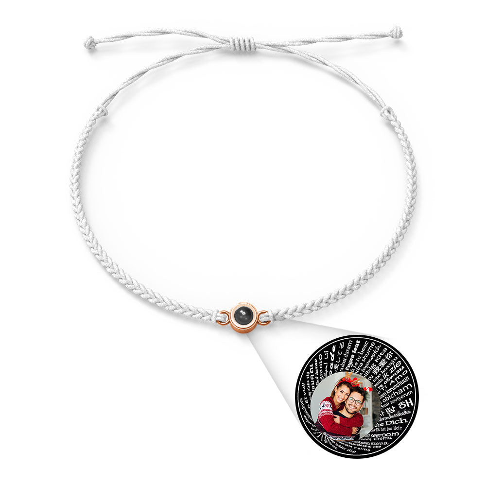 Pulsera de Proyección de Foto Personalizada — “Te Amo” en 100 Idiomas