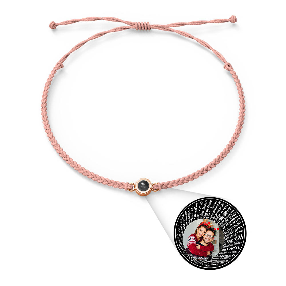 Pulsera de Proyección de Foto Personalizada — “Te Amo” en 100 Idiomas