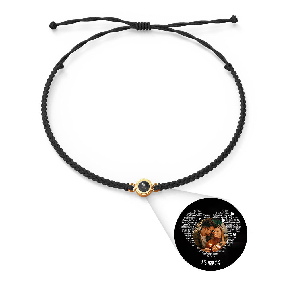 Pulsera de Proyección de Foto Personalizada — “Te Amo” en 100 Idiomas