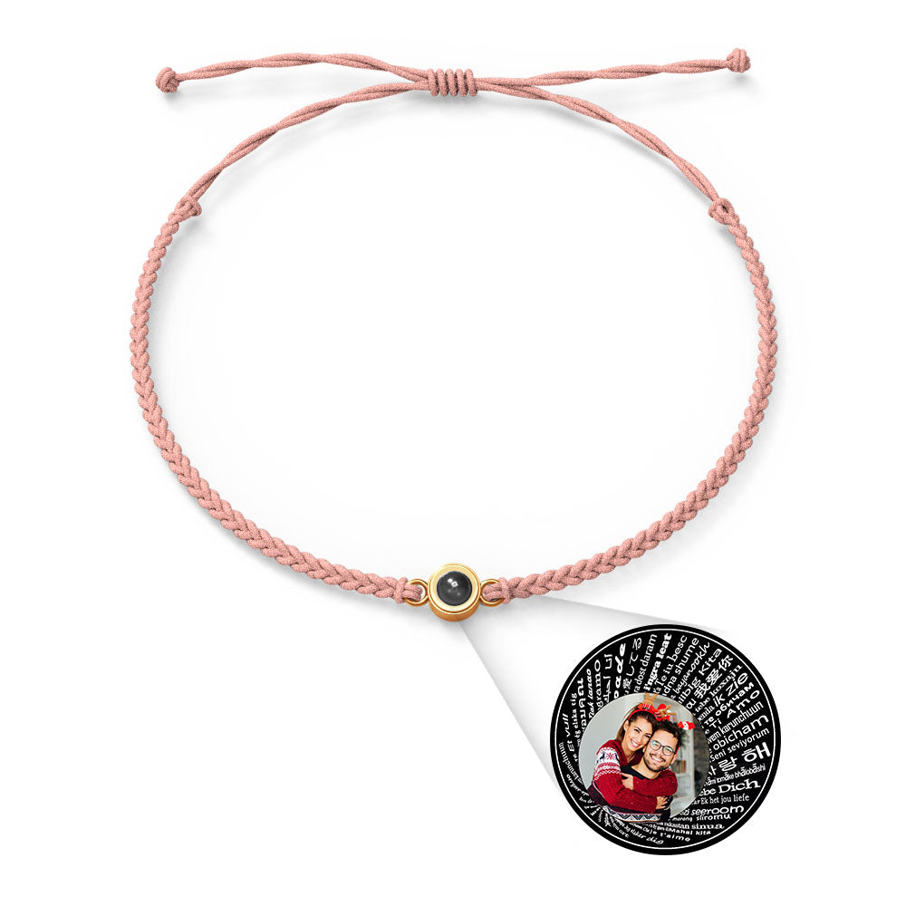Pulsera de Proyección de Foto Personalizada — “Te Amo” en 100 Idiomas