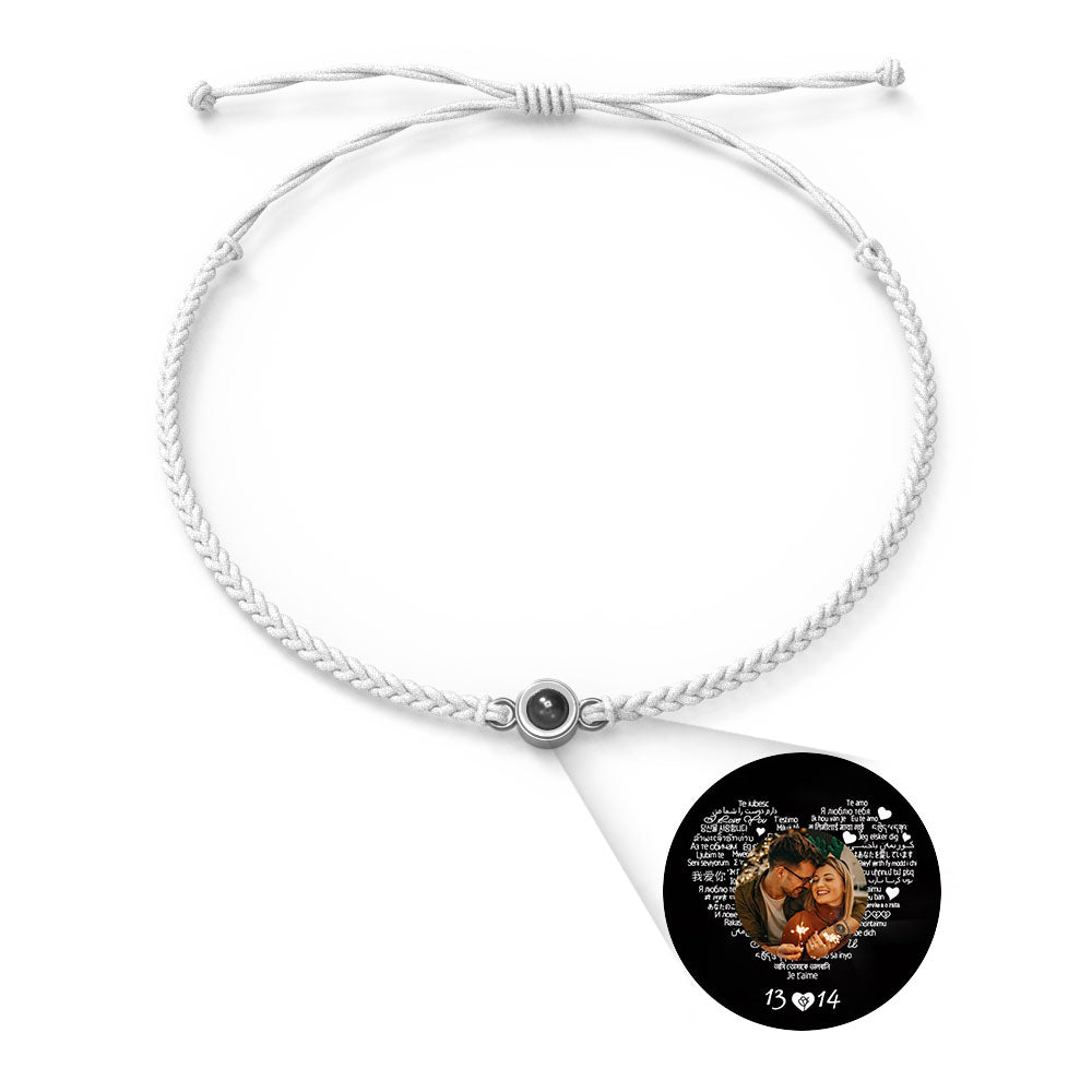 Pulsera de Proyección de Foto Personalizada — “Te Amo” en 100 Idiomas