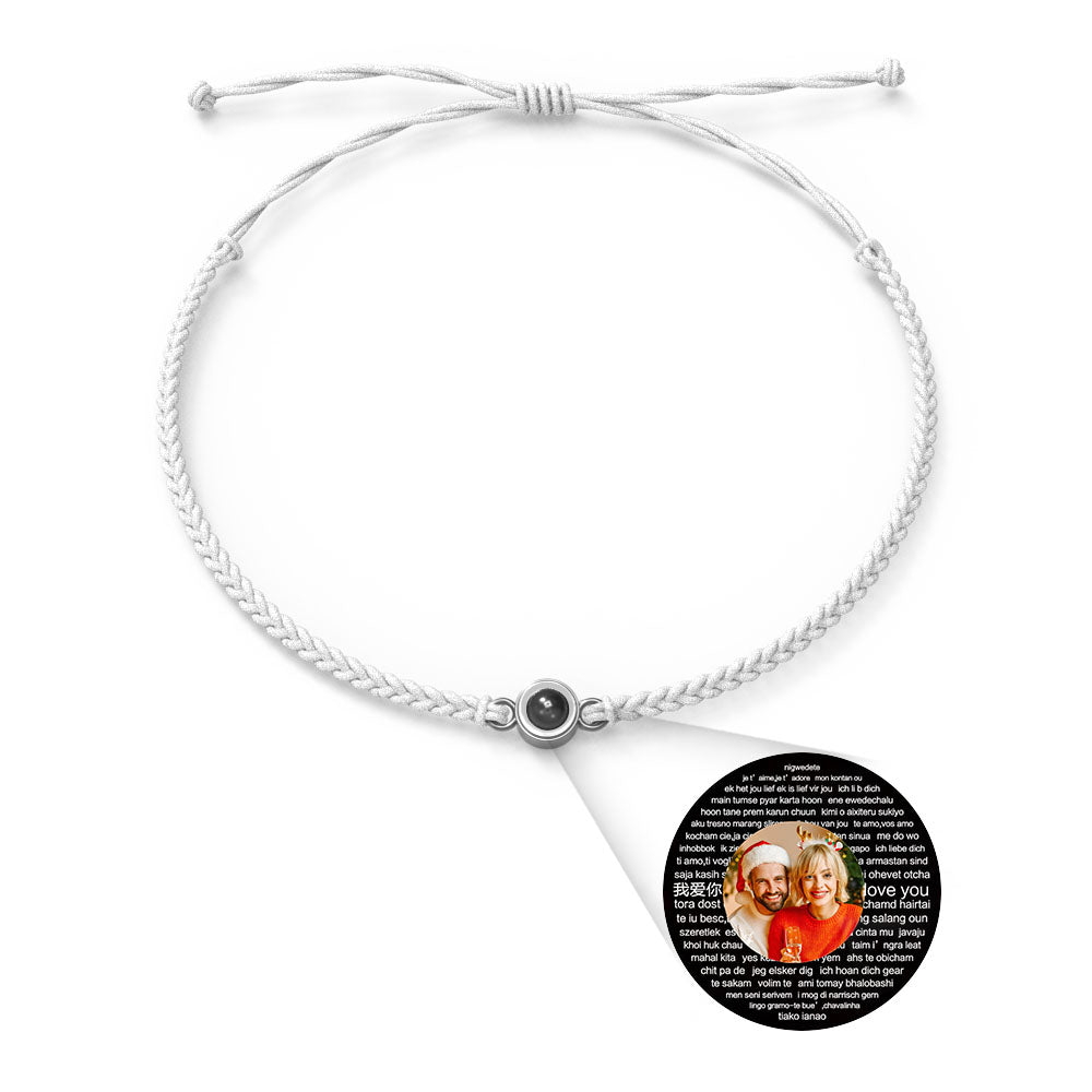 Pulsera de Proyección de Foto Personalizada — “Te Amo” en 100 Idiomas