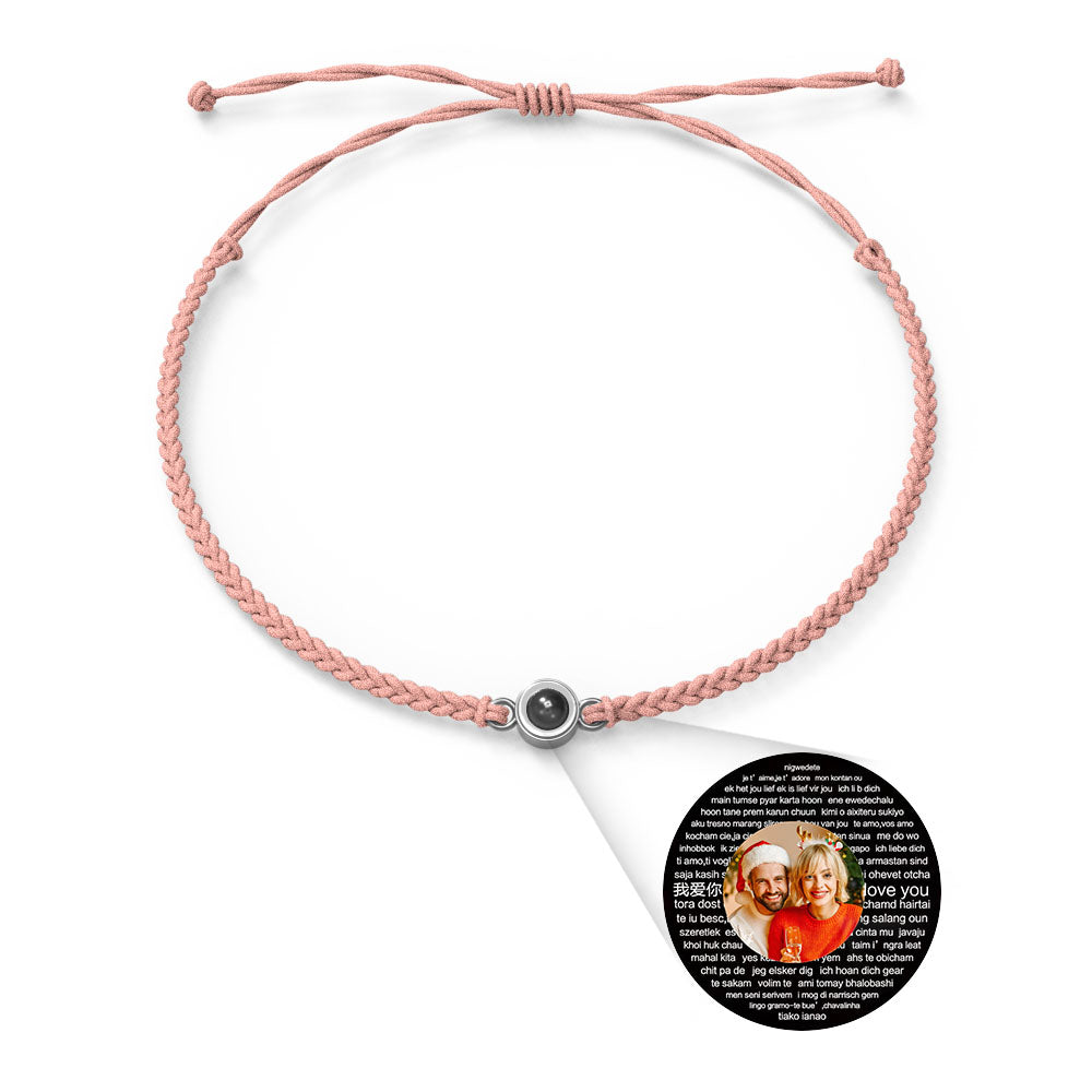 Pulsera de Proyección de Foto Personalizada — “Te Amo” en 100 Idiomas