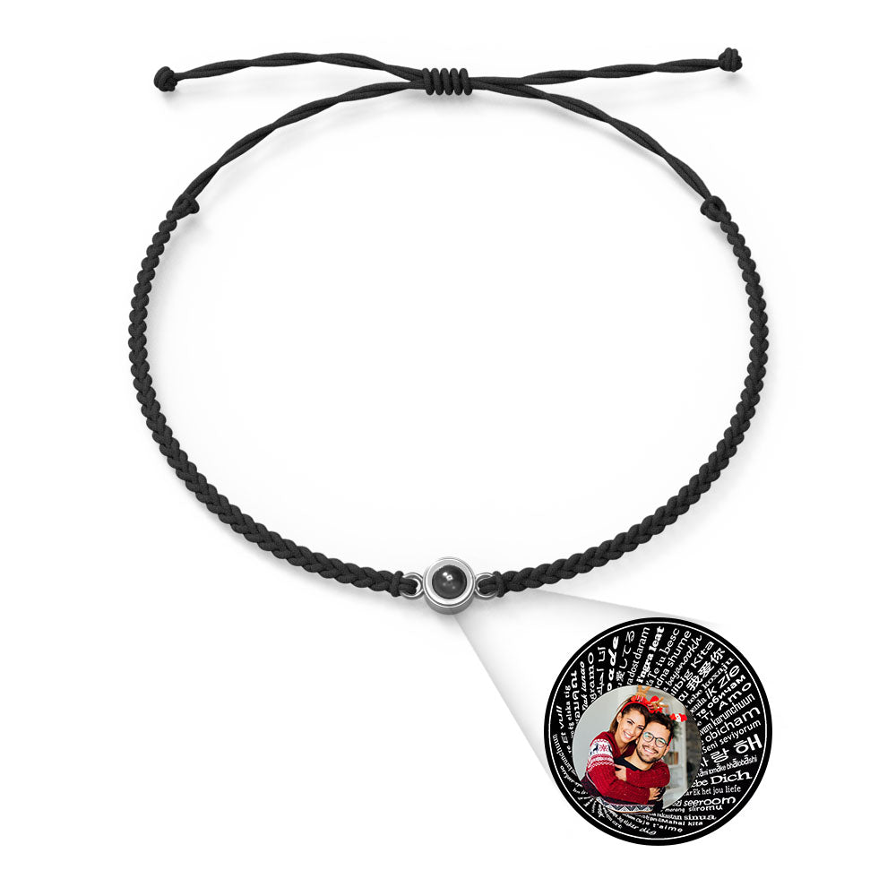 Pulsera de Proyección de Foto Personalizada — “Te Amo” en 100 Idiomas