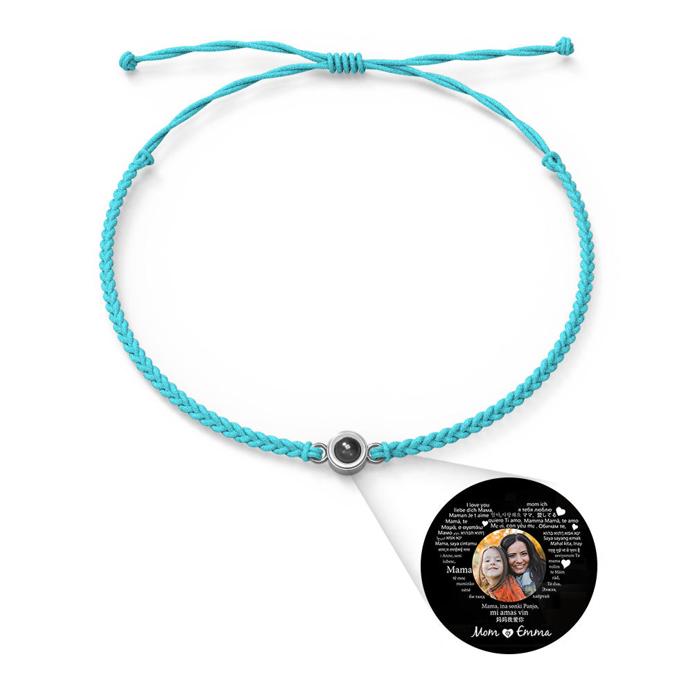 Pulsera de Proyección de Foto Personalizada — “Te Amo” en 100 Idiomas