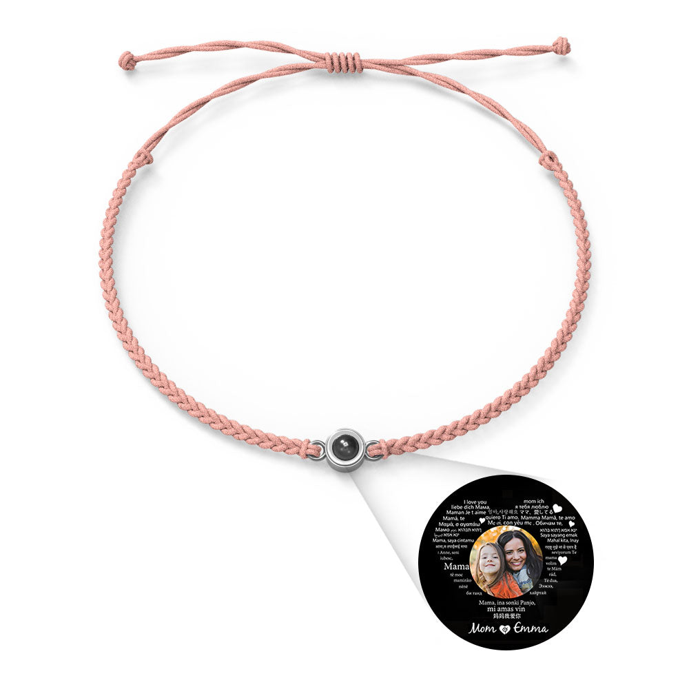Pulsera de Proyección de Foto Personalizada — “Te Amo” en 100 Idiomas