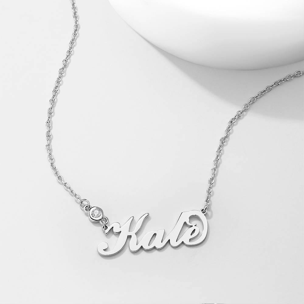Collar Personalizado con Nombre y Piedra de Nacimiento