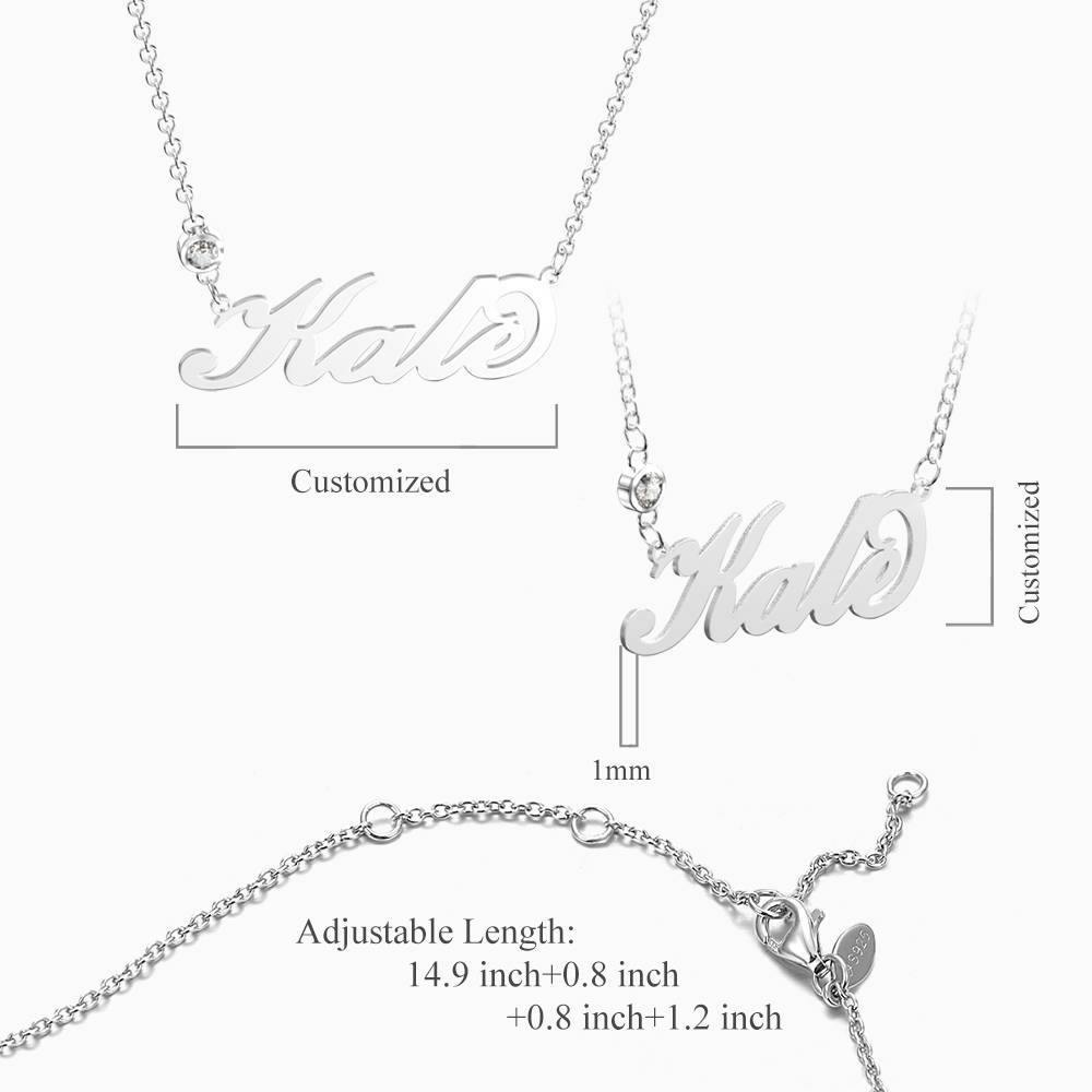 Collar Personalizado con Nombre y Piedra de Nacimiento