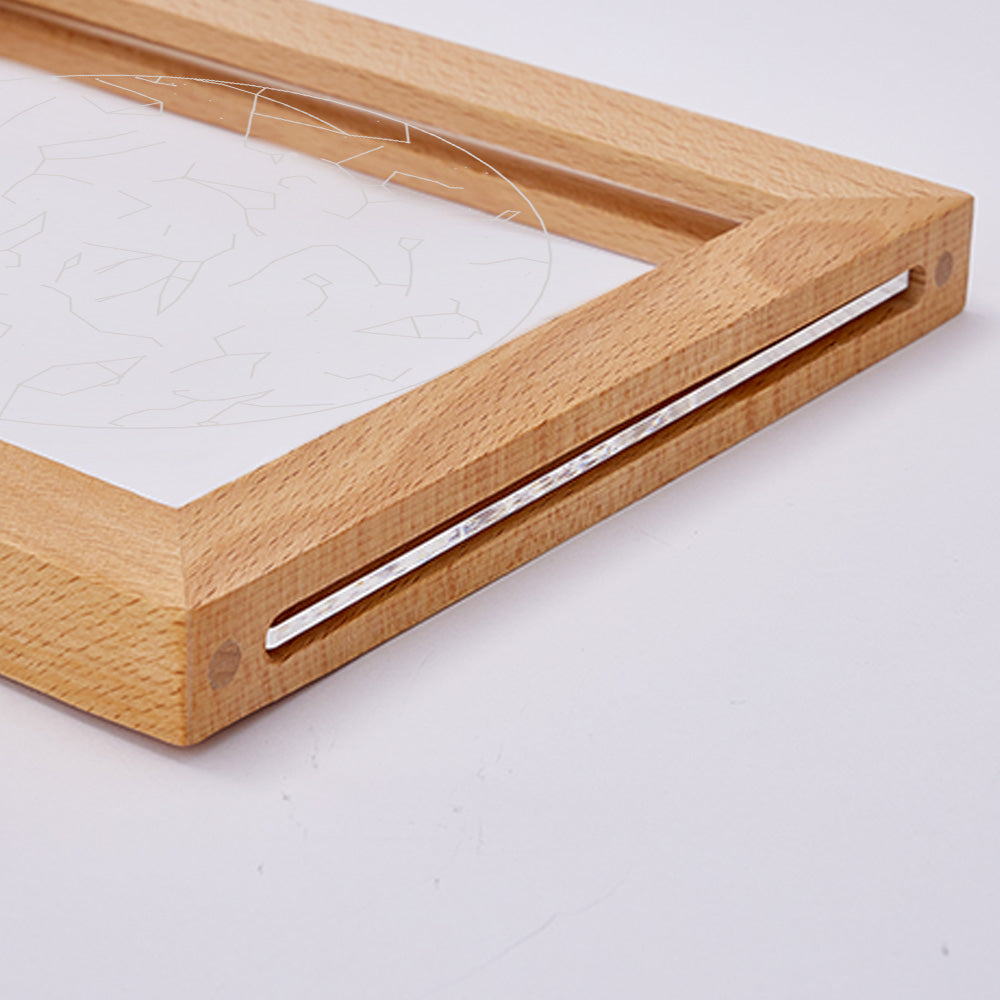 Lámpara con Mapa Estelar Personalizado y Marco de Madera