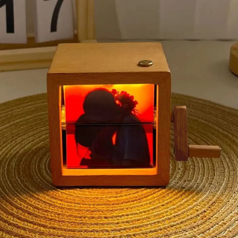 Caja de Recuerdos de Madera con Iluminación