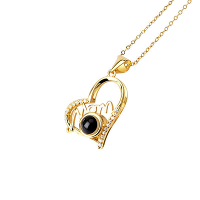 Collar Personalizado de Proyección en Forma de Corazón para Mamá