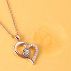 Collar de Proyección  con Dije de Corazón Foto Blanco y Negro