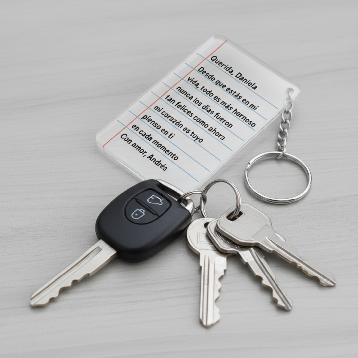 Llavero Acrílico Personalizado con Mensaje de Amor