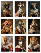 Retrato Personalizado de Mascota Estilo Realeza – Cuadro Enmarcado