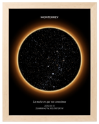 Eclipse, mapa estelar personalizado con marco maple
