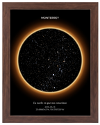 Eclipse, mapa estelar personalizado con marco nogal