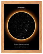 Eclipse, mapa estelar personalizado con marco haya