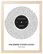 Lado A, cuadro de canción estilo vinilo con marco maple