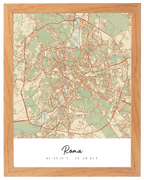 Coordenadas del Corazón, mapa de ciudad con coordenadas y marco haya
