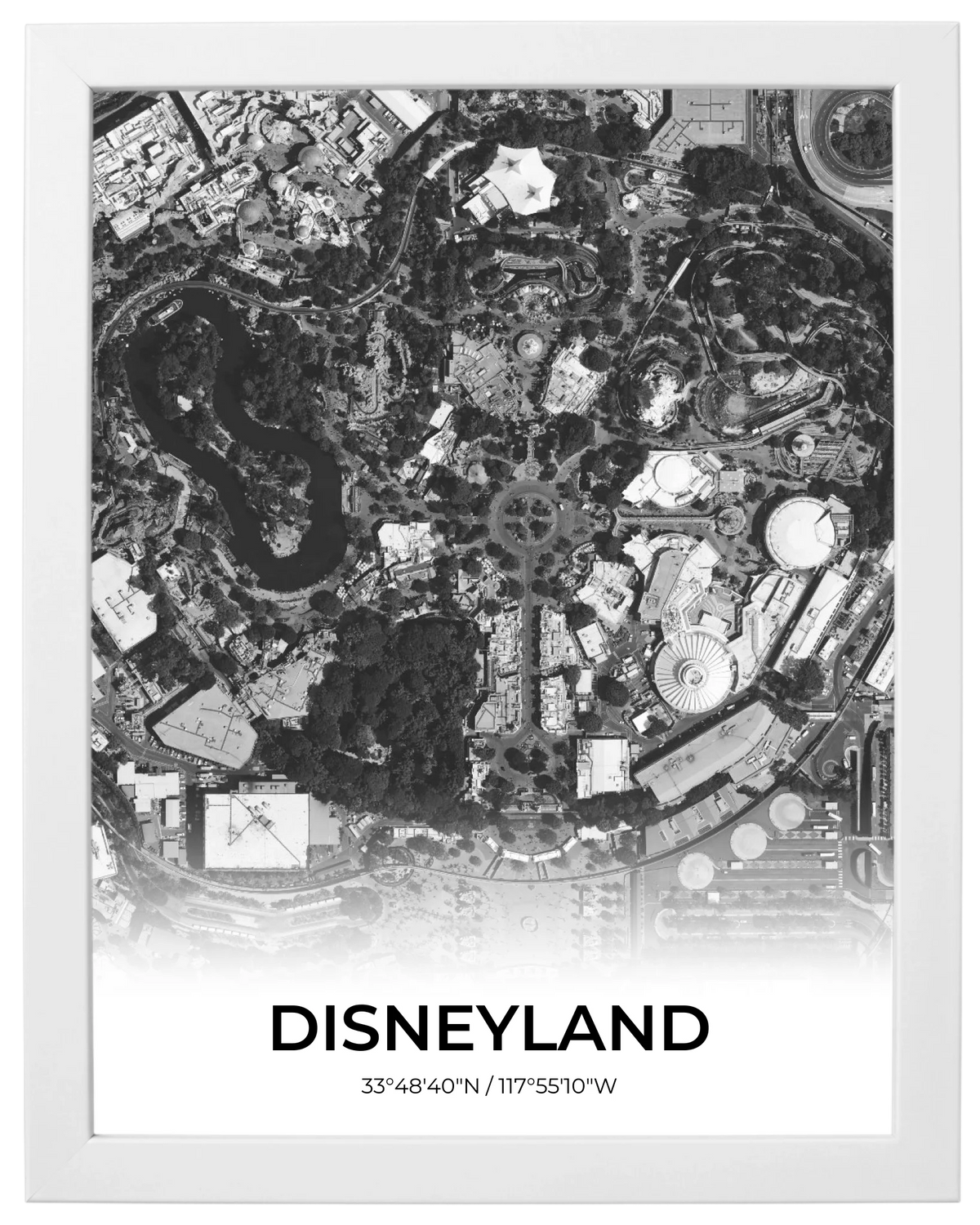 Gran Ciudad, mapa de ciudad con nombre y marco blanco