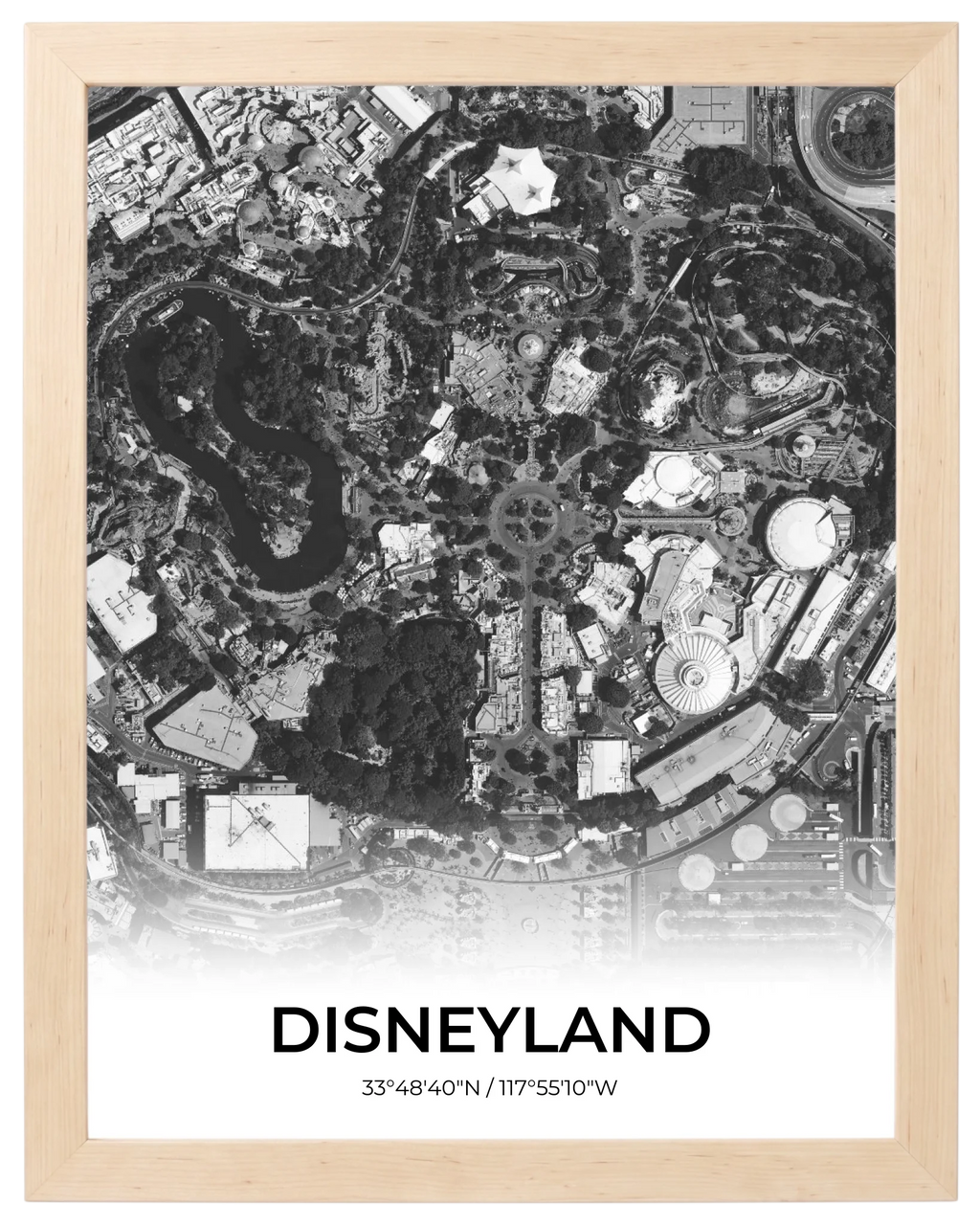 Gran Ciudad, mapa de ciudad con nombre y marco maple