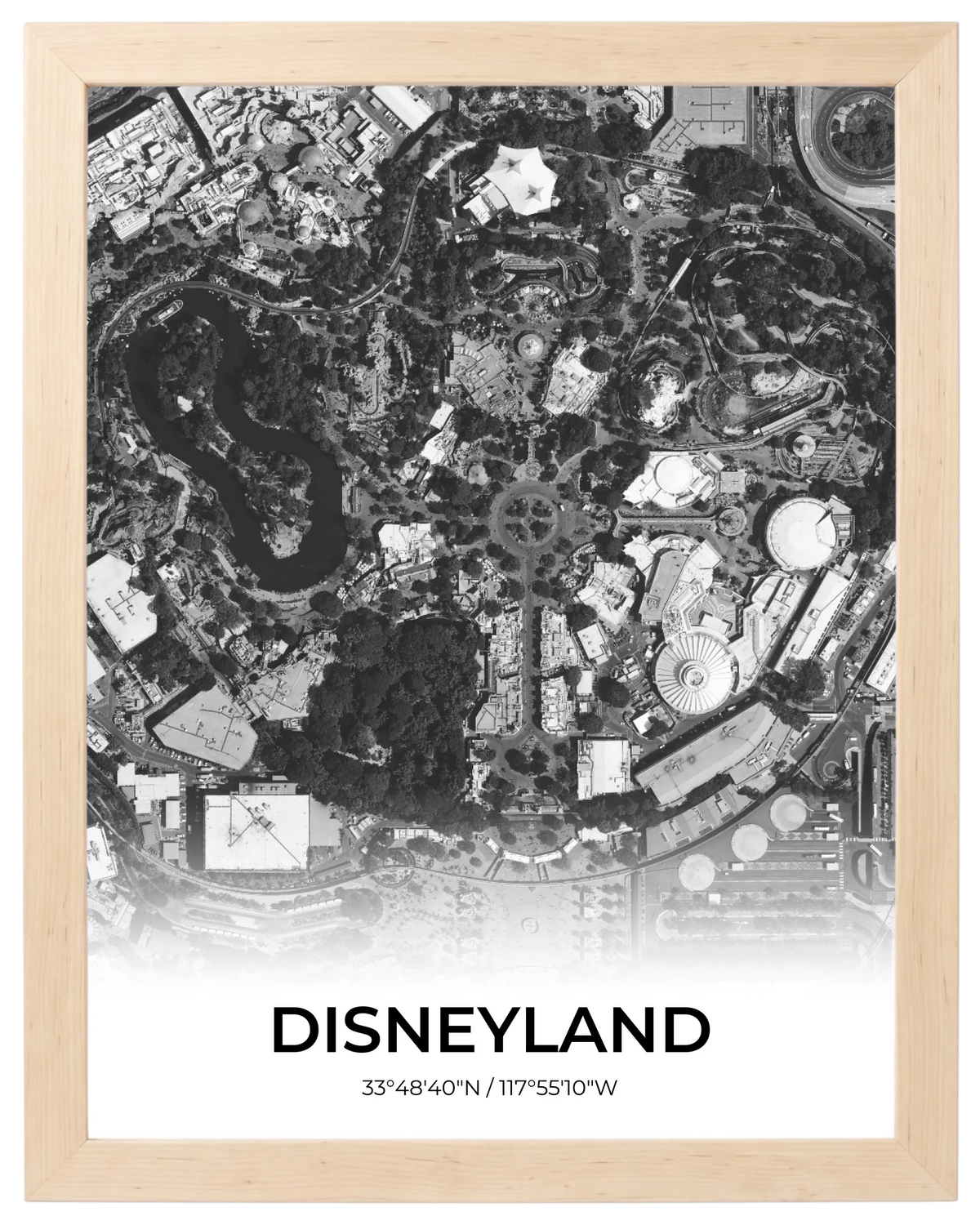 Gran Ciudad, mapa de ciudad con nombre y marco maple