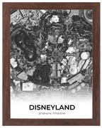 Gran Ciudad, mapa de ciudad con nombre y marco nogal
