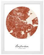 Órbita Urbana, mapa de ciudad circular con marco blanco