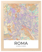 Nuestra Ciudad, mapa de ciudad personalizado con marco maple