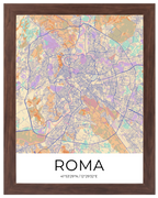 Nuestra Ciudad, mapa de ciudad personalizado con marco nogal