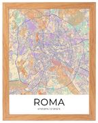 Nuestra Ciudad, mapa de ciudad personalizado con marco haya