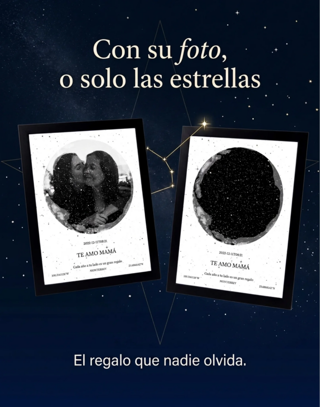 Recuerdo Estelar, mapa de estrellas con foto: vista 5