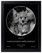 Recuerdo Estelar, mapa de estrellas con foto y marco negro