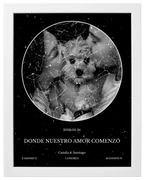 Recuerdo Estelar, mapa de estrellas con foto y marco blanco