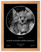 Recuerdo Estelar, mapa de estrellas con foto y marco haya