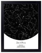 Postal Estelar, mapa de estrellas personalizado con marco negro